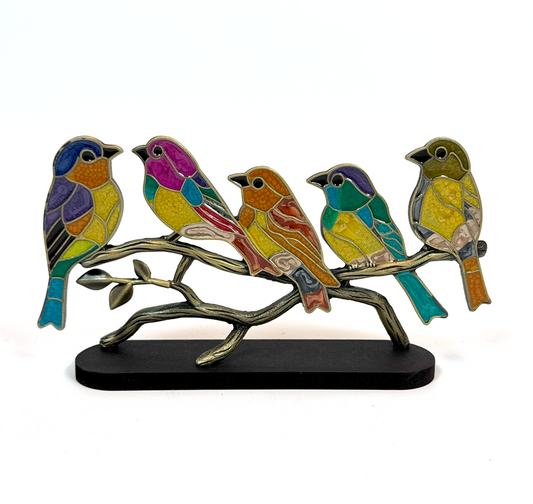Vogel Ornament in Glas-in-Lood Stijl