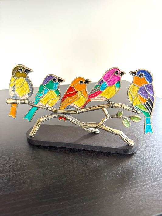 Vogel Ornament in Glas-in-Lood Stijl