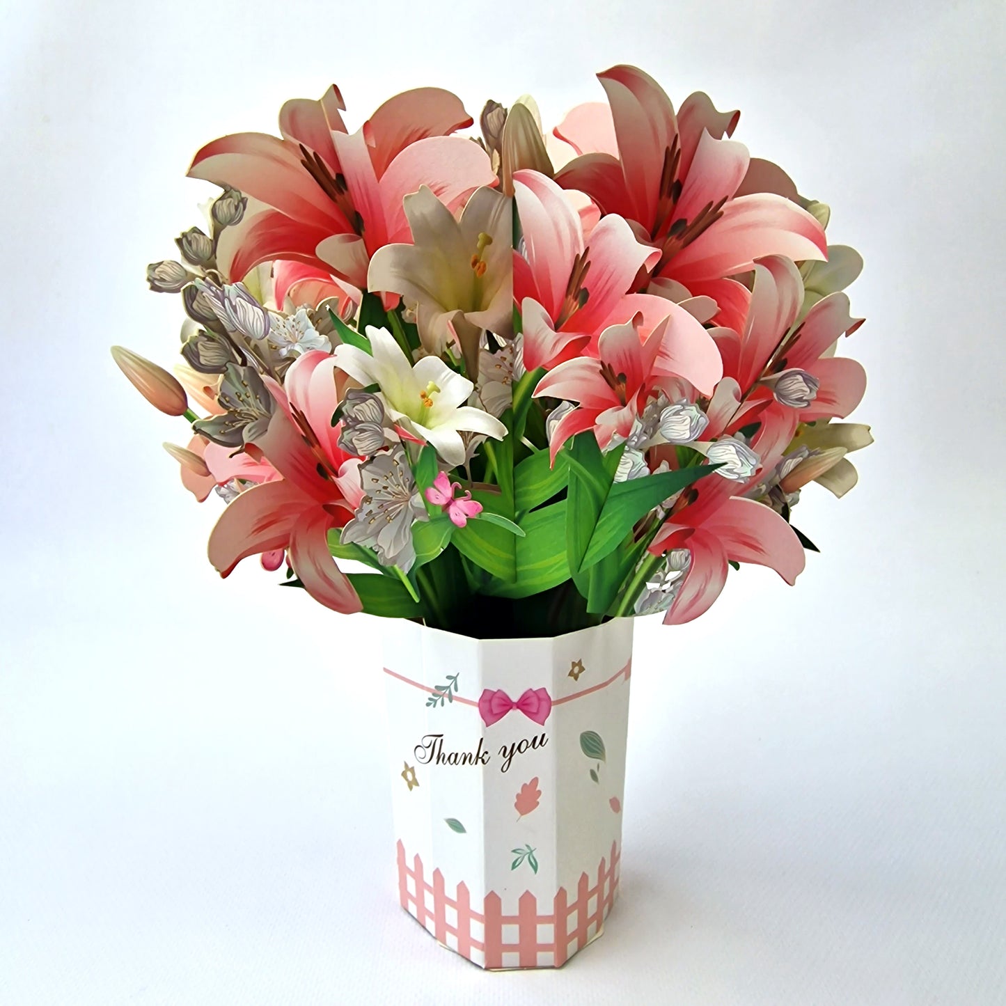3D boeket kaart - Lelieboeket "Thank you"