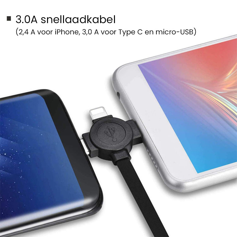 DockyPro™ | Drie in één oplaadkabel + telefoonhouder