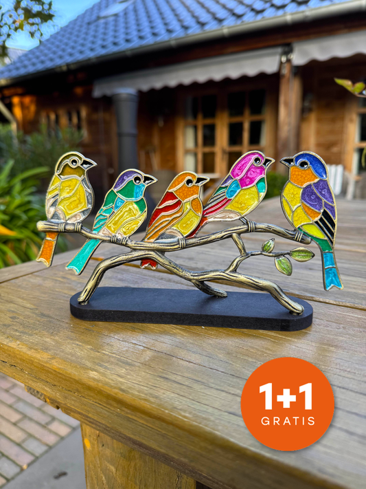 Vogel Ornament in Glas-in-Lood Stijl