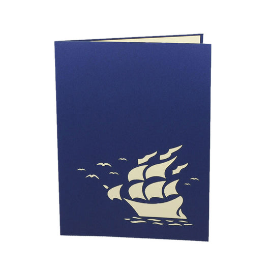 kaart met schip blauw