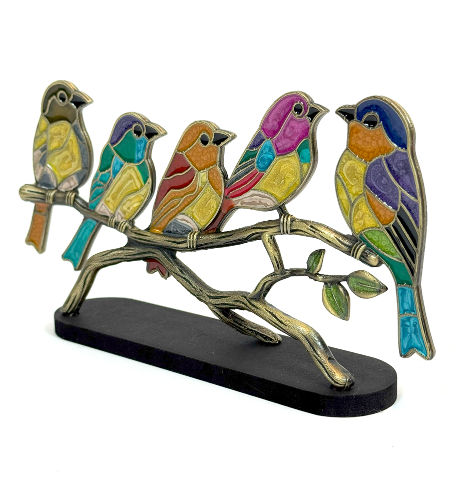 Vogel Ornament in Glas-in-Lood Stijl