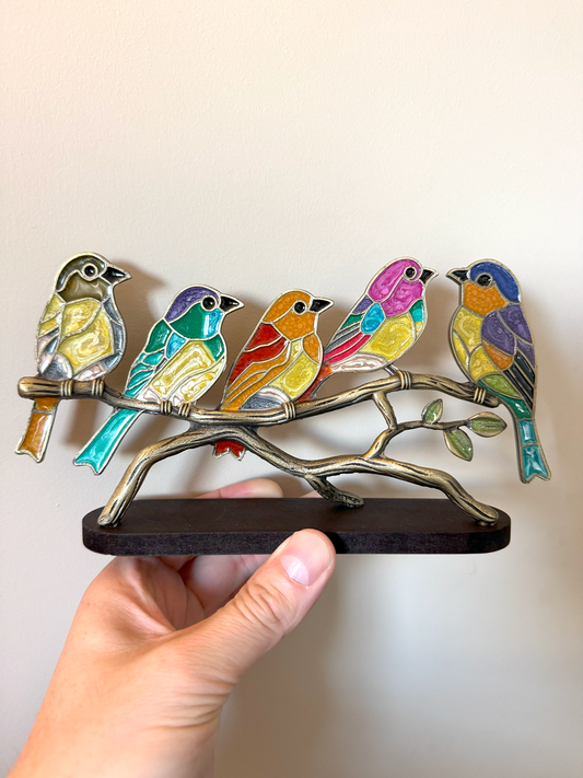 Vogel Ornament in Glas-in-Lood Stijl