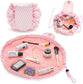 EAZY Make-up tas (Roze met witte strepen)