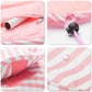 EAZY Make-up tas (Roze met witte strepen)